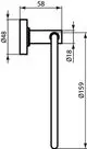 Handtuchring aus verchromtem Material, schwenkbar montiert. Die Konstruktion zeigt klare Linien und einfache Formgebung. Ideal Standard ist der Hersteller.